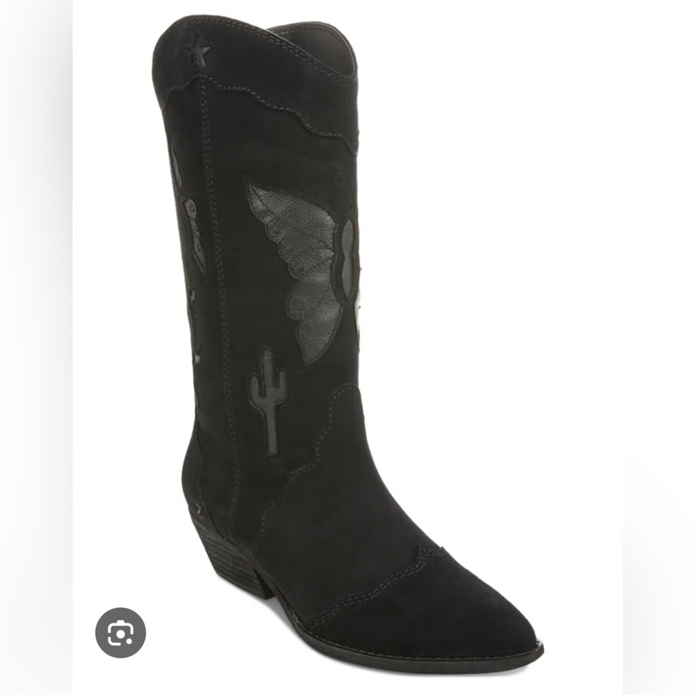 Zodiac "Maye desert" black suede cowgirl boots